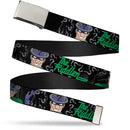 Chrome Buckle Web Belt - The Riddler w/Batman Silhouette Webbing