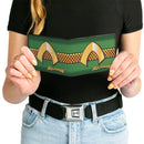 Bi-Fold Wallet - AQUAMAN Classic Icon Scales Stripe Green Golds