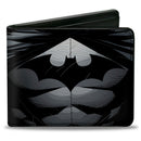 Bi-Fold Wallet - The New 52 Batman Chest Logo Grays Black