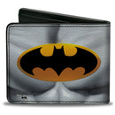 Bi-Fold Wallet - Justice Leaue Supreme Team Batman Chest Logo Grays Yellow Black