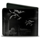 Bi-Fold Wallet - Batman Beauty of Flight Action Pose Bats Skyline Black Grays