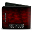 Bi-Fold Wallet - Red Hood Logo Monogram Black-Red Fade Red White