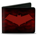 Bi-Fold Wallet - Red Hood Logo Monogram Black-Red Fade Red White