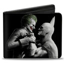 Bi-Fold Wallet - ARKHAM CITY Batman & Joker Fight Pose Black Grays White