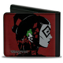 Bi-Fold Wallet - Catwoman Batman Gray Black Yellow + Harley Quinn Joker Red Black White