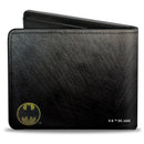 Bi-Fold Wallet - Bat Signal Corner Weathered Black Yellow Black