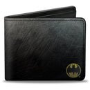 Bi-Fold Wallet - Bat Signal Corner Weathered Black Yellow Black