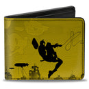 Bi-Fold Wallet - Batman Catwoman Skyline Chase Silhouettes Yellows Black