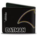 Bi-Fold Wallet - BATMAN Bat Logo Close-Up Black White Yellow