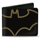 Bi-Fold Wallet - BATMAN Bat Logo Close-Up Black White Yellow