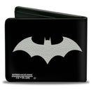 Bi-Fold Wallet - Batman Tech Action Pose + Bat Logo Black White