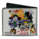 Bi-Fold Wallet - Batman Vs Joker Graffiti Collage White Grays Multi Color