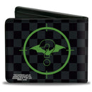 Bi-Fold Wallet - The Batman Movie Batman and Riddler Target Logo Checker Black Gray Green