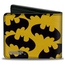 Bi-Fold Wallet - Batman Bat Signal-1 Scattered Yellow Black