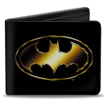 Bi-Fold  Wallet - Justice League Batman Bat Signal Logo Black/Gold