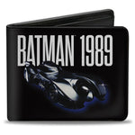 Bi-Fold  Wallet - BATMAN 1989 Batmobile Text Black/White/Blue