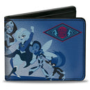 Bi-Fold Wallet - DC SUPER HERO GIRLS Diamond Logo 7-Character Group Pose Blues Red