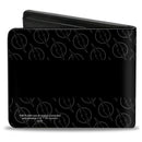 Bi-Fold Wallet - Reverse Flash Logo Stripe Logo Monogram Black Grays