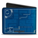 Bi-Fold Wallet - The Flash STAR LABORATORIES Circuitry Blues White