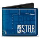 Bi-Fold Wallet - The Flash STAR LABORATORIES Circuitry Blues White