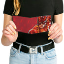 Bi-Fold Wallet - The Flash Running Pose with Lightning Icon Reds