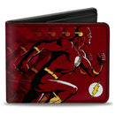 Bi-Fold Wallet - The Flash Running Pose Bolts Trails Reds