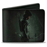 Bi-Fold Wallet - Arrow Standing Profile Pose Arrow Tips Greens