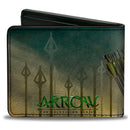 Bi-Fold Wallet - ARROW Standing Pose Arrow Tips Green-Tan Fade