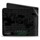 Bi-Fold Wallet - Arrow Aiming Pose + VIGILANTE Bricks Black Grays