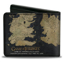 Bi-Fold Wallet - GAME OF THRONES World Map Westeros and Essos Grays Tan