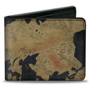 Bi-Fold Wallet - GAME OF THRONES World Map Westeros and Essos Grays Tan