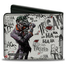 Bi-Fold Wallet - Joker BRILLIANT-TWISTED-INSANE-MAD PSYCHO Pose Cards White Grays