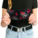 Bi-Fold Wallet - Chibi Harley Quinn Splits Dots Diamonds Black Gray Red