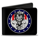 Bi-Fold Wallet - Joker Presidential Seal + THE JOKER FOR PRESIDENT Seal Black White Blue Red