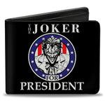 Bi-Fold Wallet - THE JOKER FOR PRESIDENT Seal Black White Blue Red