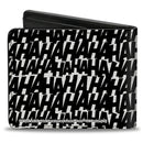 Bi-Fold Wallet - Joker HA HA HA Text White Black