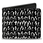 Bi-Fold Wallet - Joker HA HA HA Text White Black