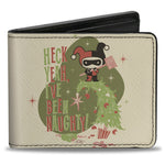 Bi-Fold  Wallet - Chibi Harley Quinn Holiday Christmas HECK YEAH I'VE BEEN NAUGHTY Pose