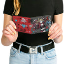 Bi-Fold  Wallet - Harley Quinn GOOD NIGHT Anime Pose and Icons Collage Red/Black