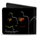 Bi-Fold Wallet - JUSTICE LEAGUE 5-Superhero Silhouette Group Pose Black Multi Color