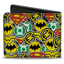 Bi-Fold Wallet - Justice League 5-Superhero Chibi Icons Stacked