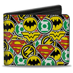 Bi-Fold Wallet - Justice League 5-Superhero Chibi Icons Stacked