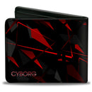 Bi-Fold Wallet - CYBORG C Icon + Text Abstract Black Reds Grays