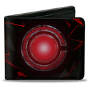 Bi-Fold Wallet - CYBORG C Icon + Text Abstract Black Reds Grays