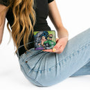 Bi-Fold Wallet - Justice Leage 4-Superheroes and 2-Villains Group Pose2 Glow Burst Greens