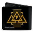 Bi-Fold Wallet - BLACK ADAM Title Logo and Icons Black/Yellow