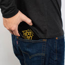 Bi-Fold Wallet - BLACK ADAM Title Logo and Icons Black/Yellow