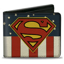 Bi-Fold Wallet - Superman Shield Americana Red White Blue Yellow