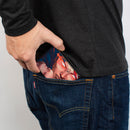 Bi-Fold Wallet - Superman Flying Pose Shield + Heat Vision Eyes Pose CLOSE-UP