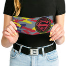 Bi-Fold Wallet - Superman THE ORIGINAL MAN OF STEEL Badge Camo Gray Red Yellow Blue